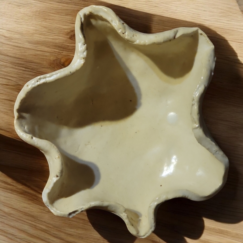 Vtg Handmade Trinket Ashtray Mint Dish Pottery Cheyenne Signed School Project